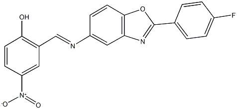 2-({[2-(4-fluorophenyl)-1,3-benzoxazol-5-yl]imino}methyl)-4-nitrophenol Struktur