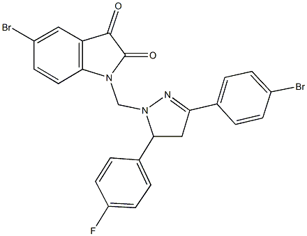 5-bromo-1-{[3-(4-bromophenyl)-5-(4-fluorophenyl)-4,5-dihydro-1H-pyrazol-1-yl]methyl}-1H-indole-2,3-dione Structure