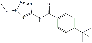4-tert-butyl-N-(2-ethyl-2H-tetraazol-5-yl)benzamide,,结构式