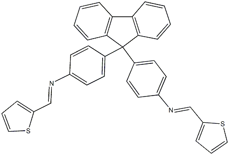 N-(2-thienylmethylene)-N-[4-(9-{4-[(2-thienylmethylene)amino]phenyl}-9H-fluoren-9-yl)phenyl]amine Structure