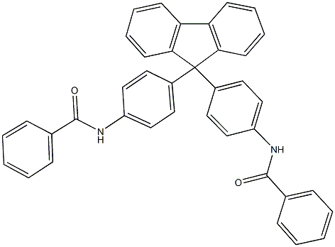 N-(4-{9-[4-(benzoylamino)phenyl]-9H-fluoren-9-yl}phenyl)benzamide Struktur