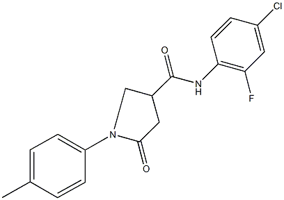 N-(4-chloro-2-fluorophenyl)-1-(4-methylphenyl)-5-oxo-3-pyrrolidinecarboxamide Structure