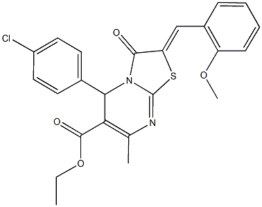 ethyl 5-(4-chlorophenyl)-2-(2-methoxybenzylidene)-7-methyl-3-oxo-2,3-dihydro-5H-[1,3]thiazolo[3,2-a]pyrimidine-6-carboxylate Structure