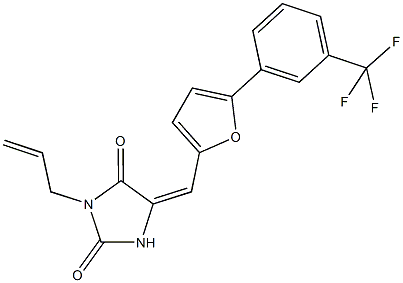 3-allyl-5-({5-[3-(trifluoromethyl)phenyl]-2-furyl}methylene)-2,4-imidazolidinedione Structure