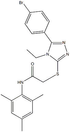 2-{[5-(4-bromophenyl)-4-ethyl-4H-1,2,4-triazol-3-yl]sulfanyl}-N-mesitylacetamide Structure