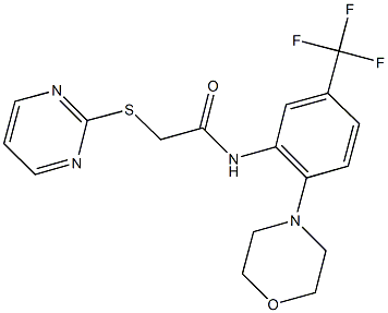 N-[2-(4-morpholinyl)-5-(trifluoromethyl)phenyl]-2-(2-pyrimidinylsulfanyl)acetamide,,结构式