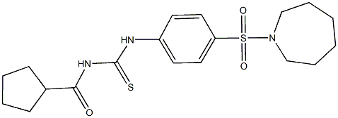 N-[4-(1-azepanylsulfonyl)phenyl]-N'-(cyclopentylcarbonyl)thiourea,,结构式