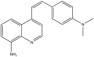 N-{4-[2-(8-amino-4-quinolinyl)vinyl]phenyl}-N,N-dimethylamine 结构式