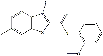 3-chloro-6-methyl-N-[2-(methyloxy)phenyl]-1-benzothiophene-2-carboxamide Structure