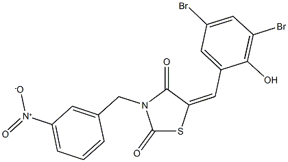 5-(3,5-dibromo-2-hydroxybenzylidene)-3-{3-nitrobenzyl}-1,3-thiazolidine-2,4-dione