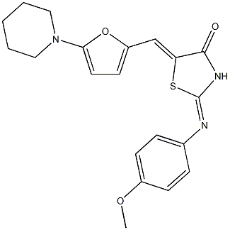 2-[(4-methoxyphenyl)imino]-5-{[5-(1-piperidinyl)-2-furyl]methylene}-1,3-thiazolidin-4-one