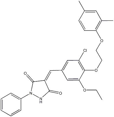  4-{3-chloro-4-[2-(2,4-dimethylphenoxy)ethoxy]-5-ethoxybenzylidene}-1-phenyl-3,5-pyrazolidinedione