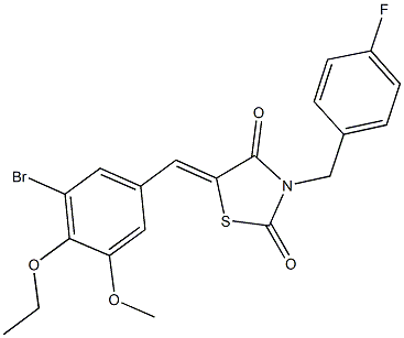  5-(3-bromo-4-ethoxy-5-methoxybenzylidene)-3-(4-fluorobenzyl)-1,3-thiazolidine-2,4-dione