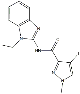 N-(1-ethyl-1H-benzimidazol-2-yl)-4-iodo-1-methyl-1H-pyrazole-3-carboxamide Structure