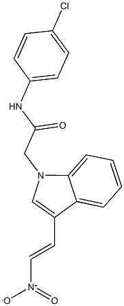 N-(4-chlorophenyl)-2-(3-{2-nitrovinyl}-1H-indol-1-yl)acetamide 结构式