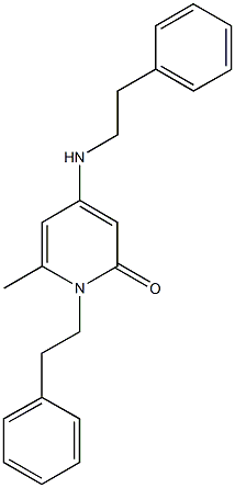 6-methyl-1-(2-phenylethyl)-4-[(2-phenylethyl)amino]-2(1H)-pyridinone Struktur