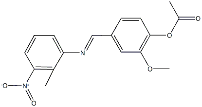 4-[({3-nitro-2-methylphenyl}imino)methyl]-2-methoxyphenyl acetate 结构式