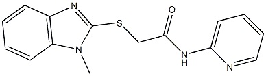 2-[(1-methyl-1H-benzimidazol-2-yl)sulfanyl]-N-(2-pyridinyl)acetamide Structure