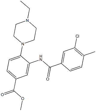 methyl 3-[(3-chloro-4-methylbenzoyl)amino]-4-(4-ethyl-1-piperazinyl)benzoate Structure