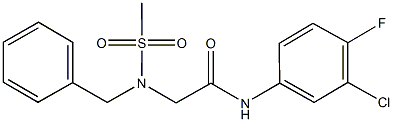 2-[benzyl(methylsulfonyl)amino]-N-(3-chloro-4-fluorophenyl)acetamide Struktur