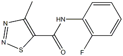 N-(2-fluorophenyl)-4-methyl-1,2,3-thiadiazole-5-carboxamide,,结构式