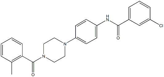 3-chloro-N-{4-[4-(2-methylbenzoyl)-1-piperazinyl]phenyl}benzamide,,结构式