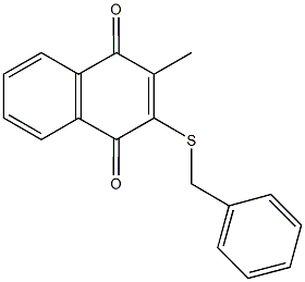 2-(benzylsulfanyl)-3-methylnaphthoquinone 化学構造式