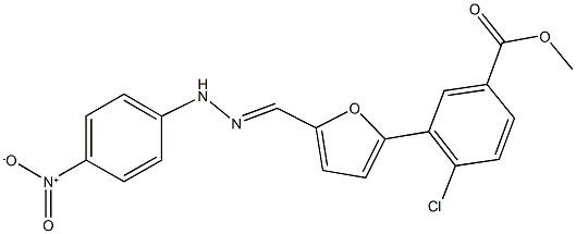 methyl 4-chloro-3-[5-(2-{4-nitrophenyl}carbohydrazonoyl)-2-furyl]benzoate,,结构式
