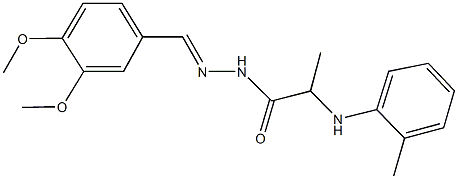 N'-(3,4-dimethoxybenzylidene)-2-(2-toluidino)propanohydrazide Structure