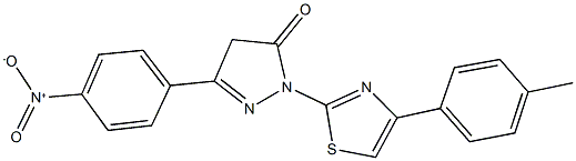 5-{4-nitrophenyl}-2-[4-(4-methylphenyl)-1,3-thiazol-2-yl]-2,4-dihydro-3H-pyrazol-3-one Structure