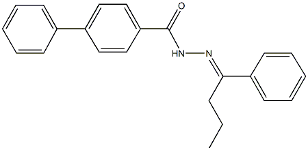 N'-(1-phenylbutylidene)[1,1'-biphenyl]-4-carbohydrazide 化学構造式