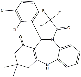 11-(2,3-dichlorophenyl)-3,3-dimethyl-10-(trifluoroacetyl)-2,3,4,5,10,11-hexahydro-1H-dibenzo[b,e][1,4]diazepin-1-one Structure