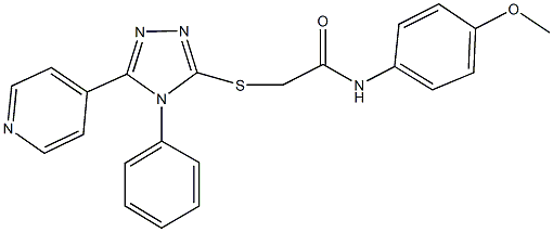 N-(4-methoxyphenyl)-2-{[4-phenyl-5-(4-pyridinyl)-4H-1,2,4-triazol-3-yl]sulfanyl}acetamide,,结构式