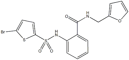 2-{[(5-bromo-2-thienyl)sulfonyl]amino}-N-(2-furylmethyl)benzamide Structure