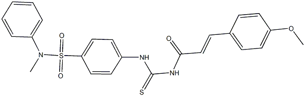 4-[({[3-(4-methoxyphenyl)acryloyl]amino}carbothioyl)amino]-N-methyl-N-phenylbenzenesulfonamide Struktur