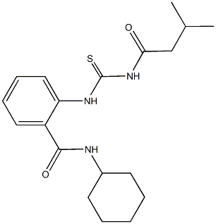 N-cyclohexyl-2-({[(3-methylbutanoyl)amino]carbothioyl}amino)benzamide Struktur