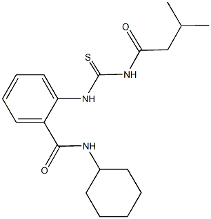 N-cyclohexyl-2-({[(3-methylbutanoyl)amino]carbothioyl}amino)benzamide Structure