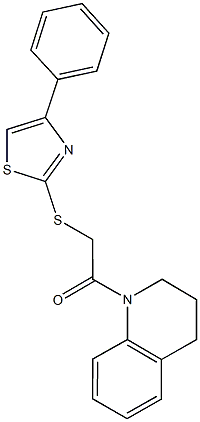 2-(3,4-dihydro-1(2H)-quinolinyl)-2-oxoethyl 4-phenyl-1,3-thiazol-2-yl sulfide Structure