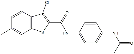 N-[4-(acetylamino)phenyl]-3-chloro-6-methyl-1-benzothiophene-2-carboxamide Struktur