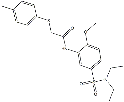 N-{5-[(diethylamino)sulfonyl]-2-methoxyphenyl}-2-[(4-methylphenyl)sulfanyl]acetamide Structure