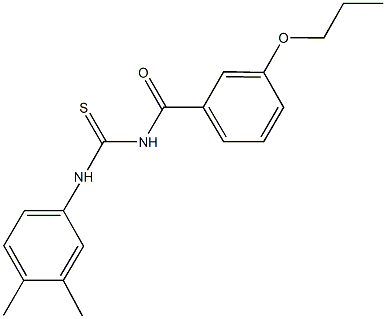 N-(3,4-dimethylphenyl)-N'-(3-propoxybenzoyl)thiourea 结构式