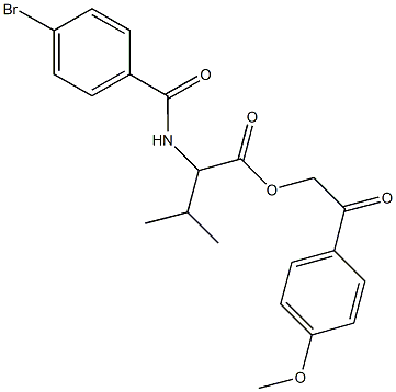 2-(4-methoxyphenyl)-2-oxoethyl 2-[(4-bromobenzoyl)amino]-3-methylbutanoate 化学構造式