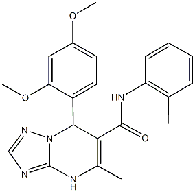 7-(2,4-dimethoxyphenyl)-5-methyl-N-(2-methylphenyl)-4,7-dihydro[1,2,4]triazolo[1,5-a]pyrimidine-6-carboxamide,,结构式