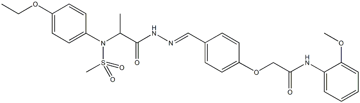 2-[4-(2-{2-[4-ethoxy(methylsulfonyl)anilino]propanoyl}carbohydrazonoyl)phenoxy]-N-(2-methoxyphenyl)acetamide Structure