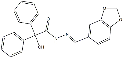 N'-(1,3-benzodioxol-5-ylmethylene)-2-hydroxy-2,2-diphenylacetohydrazide Structure