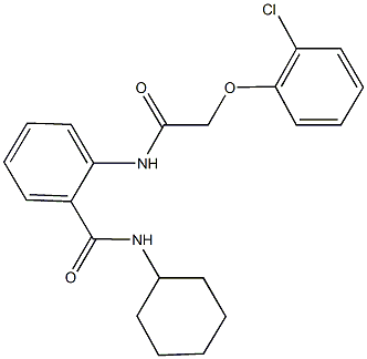 2-{[(2-chlorophenoxy)acetyl]amino}-N-cyclohexylbenzamide 化学構造式