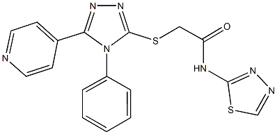 2-{[4-phenyl-5-(4-pyridinyl)-4H-1,2,4-triazol-3-yl]sulfanyl}-N-(1,3,4-thiadiazol-2-yl)acetamide Struktur