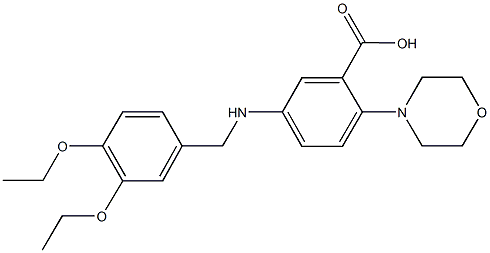5-[(3,4-diethoxybenzyl)amino]-2-(4-morpholinyl)benzoic acid,,结构式