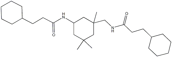 3-cyclohexyl-N-(3-{[(3-cyclohexylpropanoyl)amino]methyl}-3,5,5-trimethylcyclohexyl)propanamide Structure