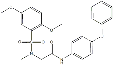 2-[[(2,5-dimethoxyphenyl)sulfonyl](methyl)amino]-N-(4-phenoxyphenyl)acetamide 化学構造式